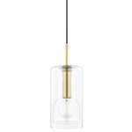 Belinda Pendant - Aged Brass / Clear