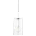 Belinda Pendant - Polished Nickel / Clear