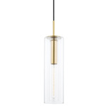 Belinda Pendant - Aged Brass / Clear