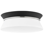 Cath Flush Ceiling Light - Polished Nickel / Opal