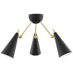 Moxie Ceiling Light Fixture - Aged Brass / Black