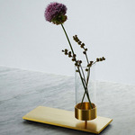 Machined Vase - Brass / Clear