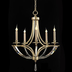 Bent Chandelier - Silver Leaf / Crystal