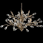 Budding Crystal Chandelier - Antique Gold / Crystal