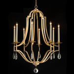 Swag Chandelier - Gold Leaf / Crystal