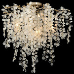 Shiro Noda Semi Flush Ceiling Light - Gold / Crystal