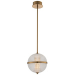 Portland Globe Pendant - Winter Brass / Clear