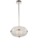 Portland Wide Pendant - Polished Nickel / Clear