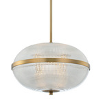 Portland Wide Pendant - Winter Brass / Clear