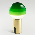 Dipping Light Portable Table Lamp - Brushed Brass / Green