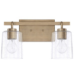 Greyson Bathroom Vanity Light - Aged Brass / Clear Seeded