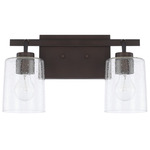 Greyson Bathroom Vanity Light - Bronze / Clear Seeded