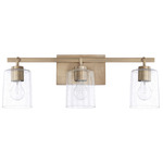 Greyson Bathroom Vanity Light - Aged Brass / Clear Seeded