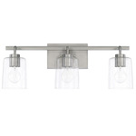 Greyson Bathroom Vanity Light - Brushed Nickel / Clear Seeded