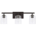 Greyson Bathroom Vanity Light - Bronze / Clear Seeded