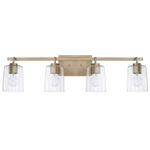 Greyson Bathroom Vanity Light - Aged Brass / Clear Seeded
