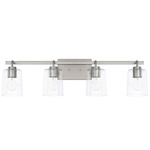 Greyson Bathroom Vanity Light - Brushed Nickel / Clear Seeded