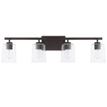 Greyson Bathroom Vanity Light - Bronze / Clear Seeded