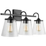 Swag Bathroom Vanity Light - Matte Black / Clear Seeded