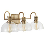 Dome Bathroom Vanity Light - Aged Brass / Clear