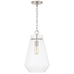Ex Pendant - Brushed Nickel / Clear