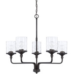 Colton Chandelier - Matte Black / Clear Water