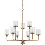 Colton Chandelier - Aged Brass / Clear Water