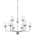 Colton Chandelier - Brushed Nickel / Clear Water