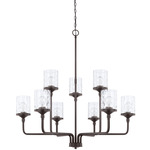 Colton Chandelier - Bronze / Clear Water