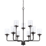 Colton Chandelier - Matte Black / Clear Water