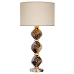 Sobe Argyle Diamond Table Lamp  - Beige / Ebony Gold Aventurine