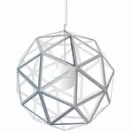 Geodome Pendant - Polished Chrome / White