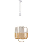 Bamboo Square Pendant - White