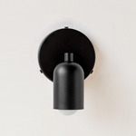 Fixed Down Wall Sconce - Black / Black