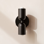 Up Down Wall Sconce - Black Canopy / Black Upper Shade
