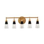 Ponti Bathroom Vanity Light - New Brass / Clear