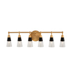 Ponti Bathroom Vanity Light - New Brass / Clear