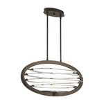 Ombra Oval Chandelier - Dark Bronze