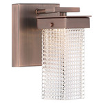 Dewberry Lane Wall Sconce - Dark Brushed Bronze / Clear Textured