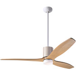 LeatherLuxe DC Ceiling Fan - Gloss White / Ivory / Maple