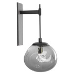 Nova Tempo Gem Wall Sconce - Matte Black / Smoke Floret