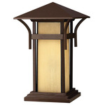 Harbor 12V Pier Mount Lantern - Anchor Bronze / Etched Amber Seedy