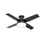 Dempsey Outdoor Ceiling Fan with Light - Matte Black / Black Willow / Dark Walnut