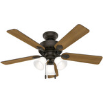 Swanson 3 Light Ceiling Fan - New Bronze / American Walnut / Greyed Walnut