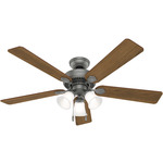 Swanson 3 Light Ceiling Fan - Matte Silver / Autumn Walnut / Natural Wood