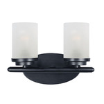 Corona Bathroom Vanity Light - Frosted / Black