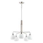 Coraline Chandelier - Satin Nickel / Satin White