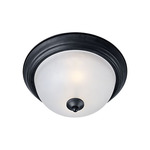 Essentials 584x Flush Mount with Finial - Black / Frosted