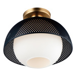 Perf Flush Mount - Satin Brass / Black