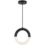 Revolve Pendant - Matte Black / Frosted